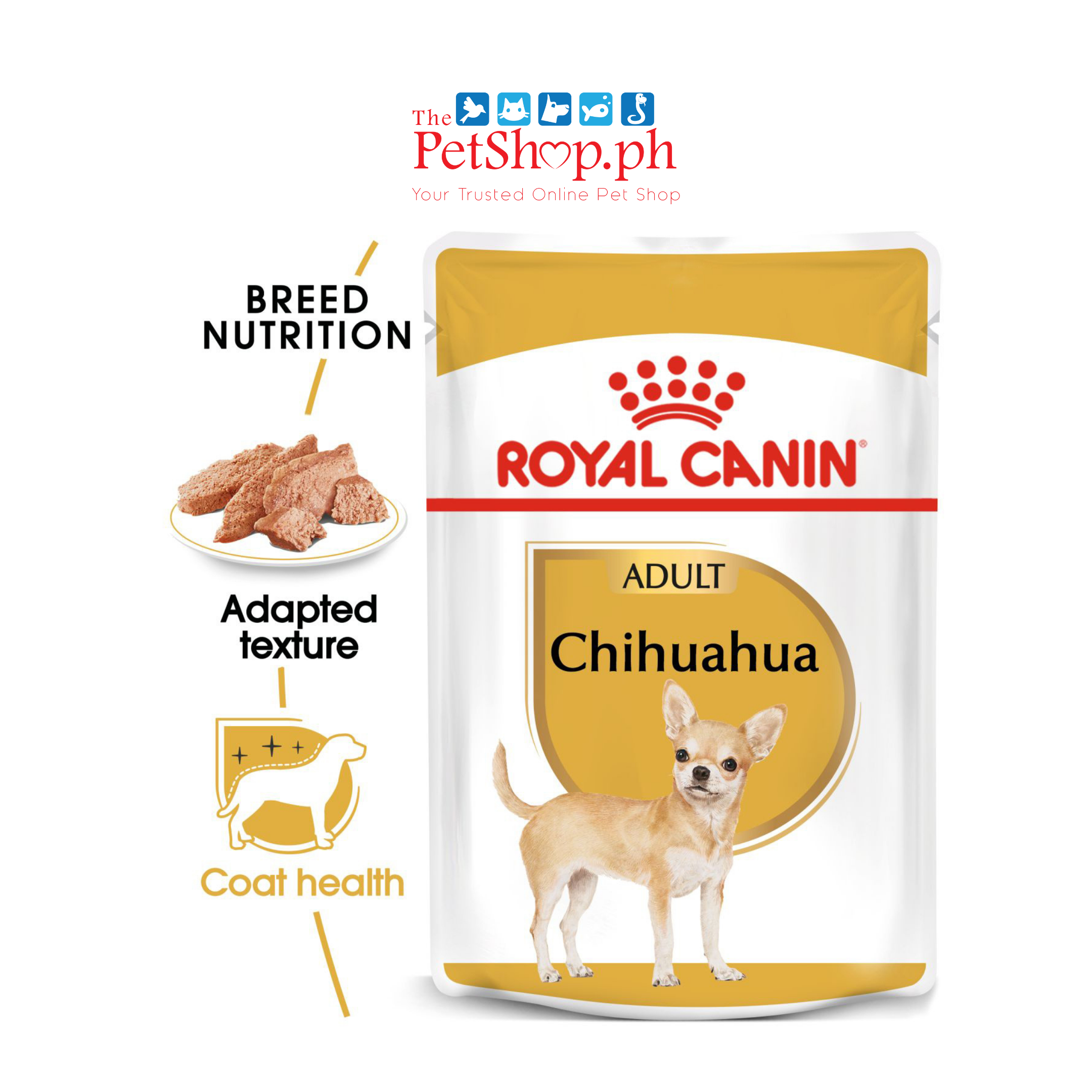 Royal Canin Chihuahua Adult 85g - Set of 12  Pouch Wet Dog Food Breed Health Nutrition	