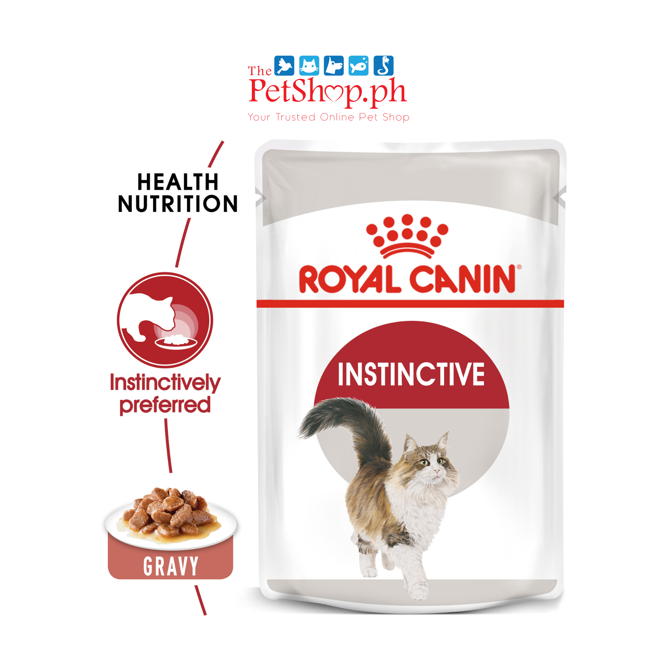 Royal Canin Instinctive Adult Gravy Wet Cat Food 85g Pouch - Feline Health Nutrition