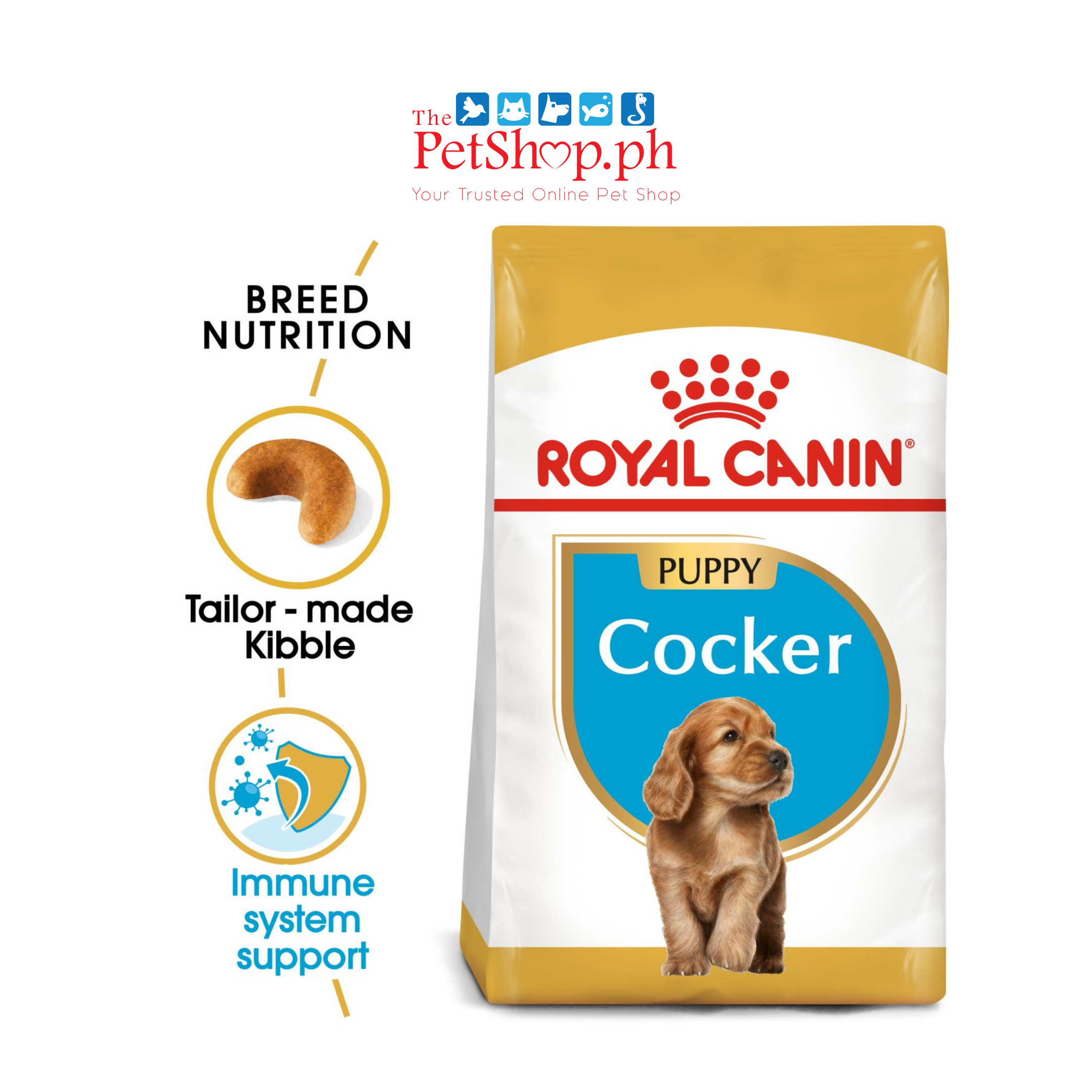 Royal Canin Cocker Spaniel Puppy 3kg Dry Dog Food - Breed Health Nutrition