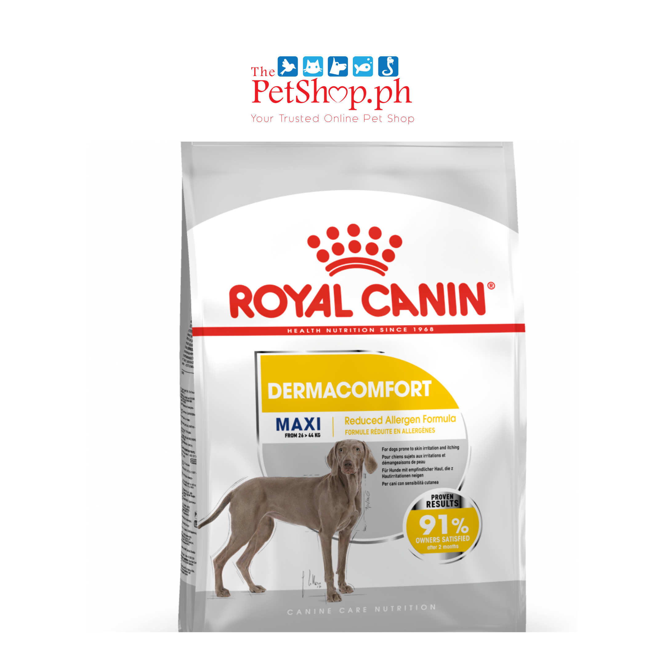Royal Canin Maxi Dermacomfort 3kg. Adult Dry Dog Food  Canine Care Nutrition