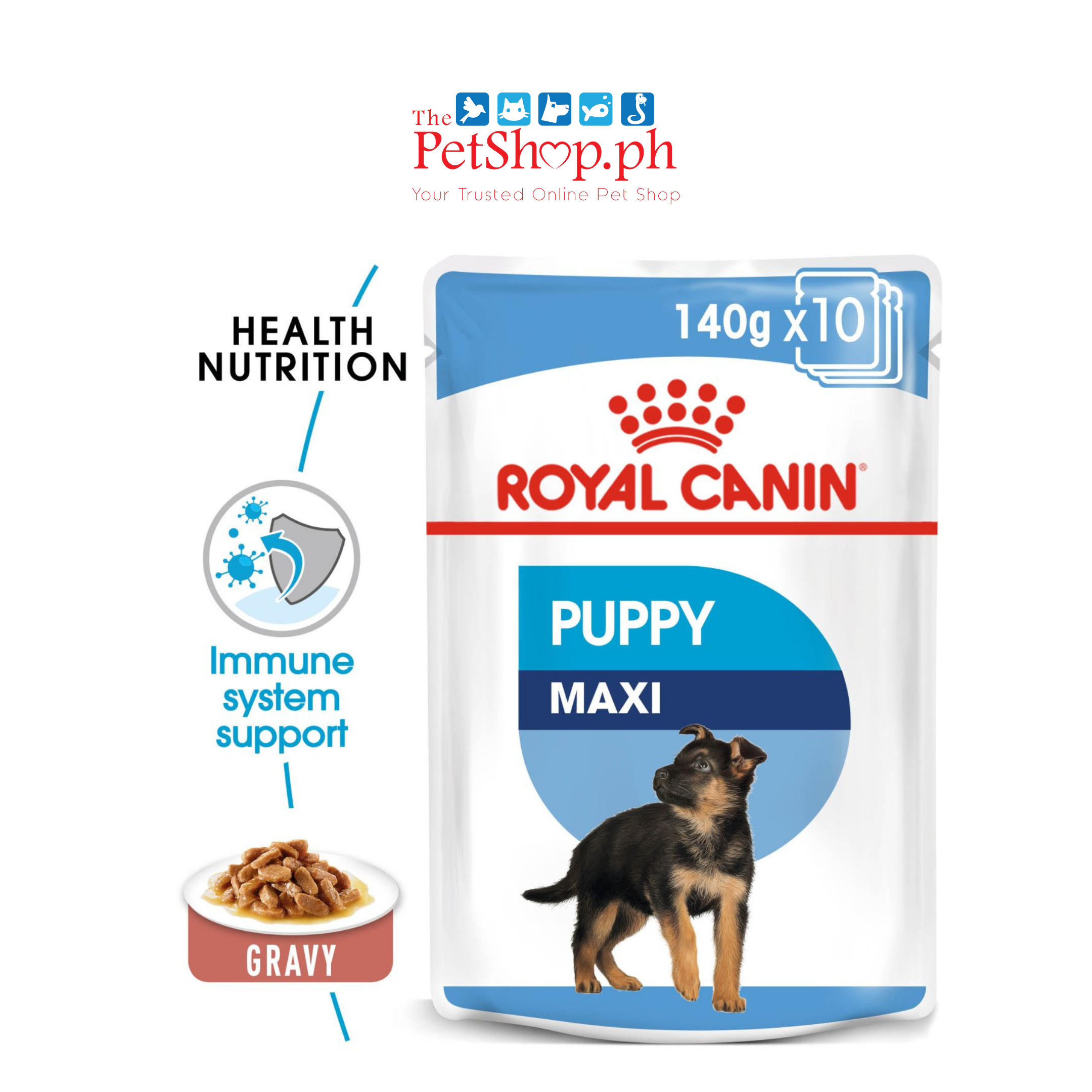 Royal Canin Maxi Puppy 140g Set of 10 Wet Dog Food - Size Health Nutrition