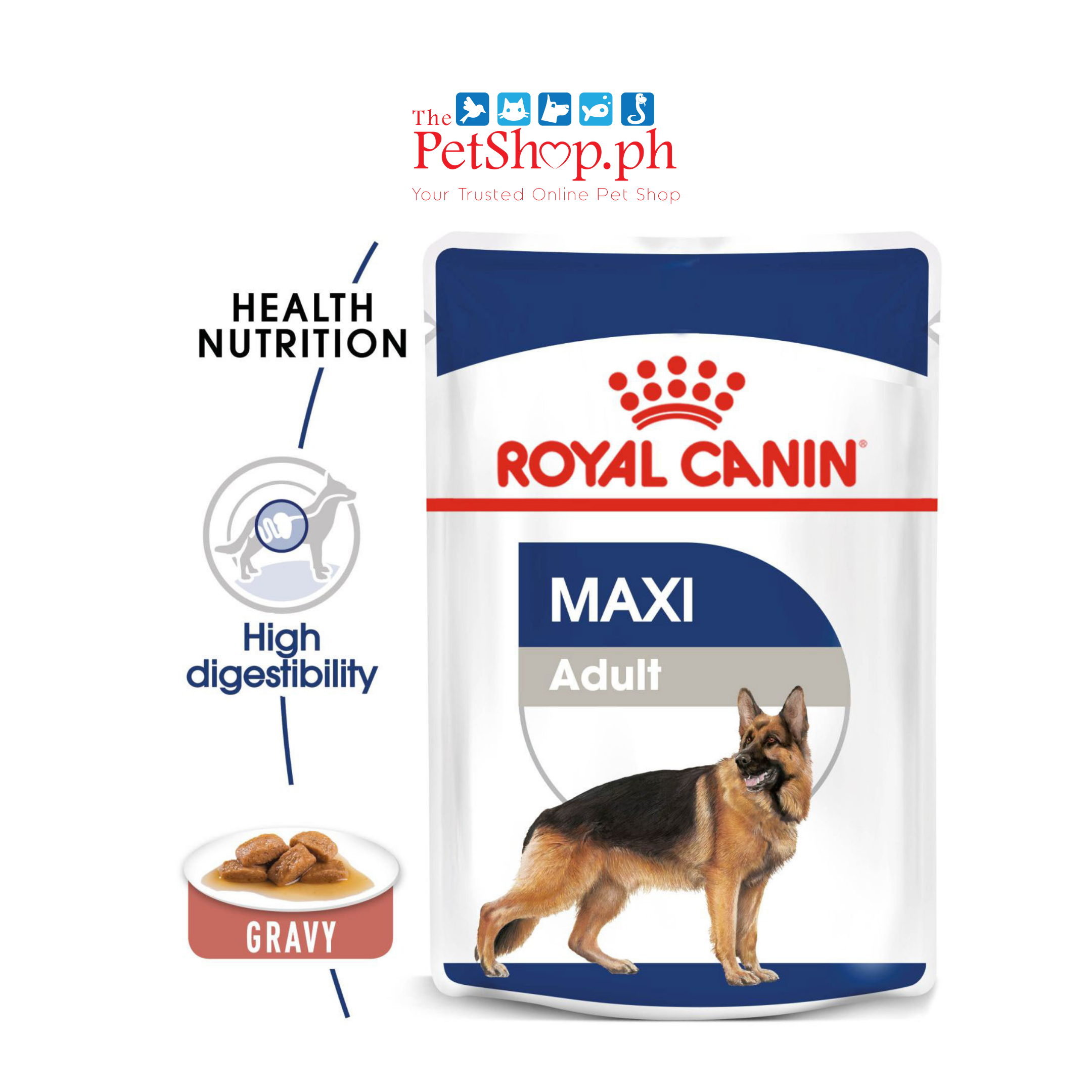 Royal Canin Maxi Adult 140g Pouch Wet Dog Food (Set of 10)