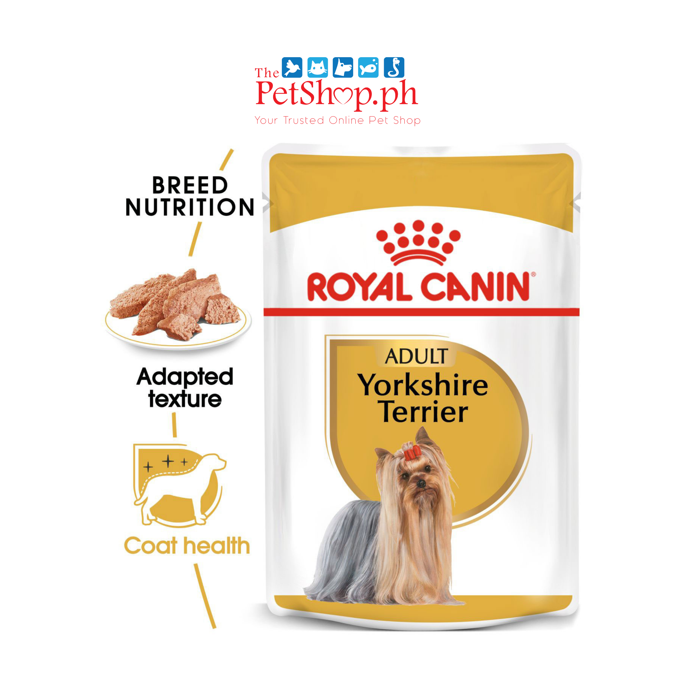 Royal Canin Yorkshire Adult 85g - Set of 12 Pouch Wet Dog Food Breed Health Nutrition