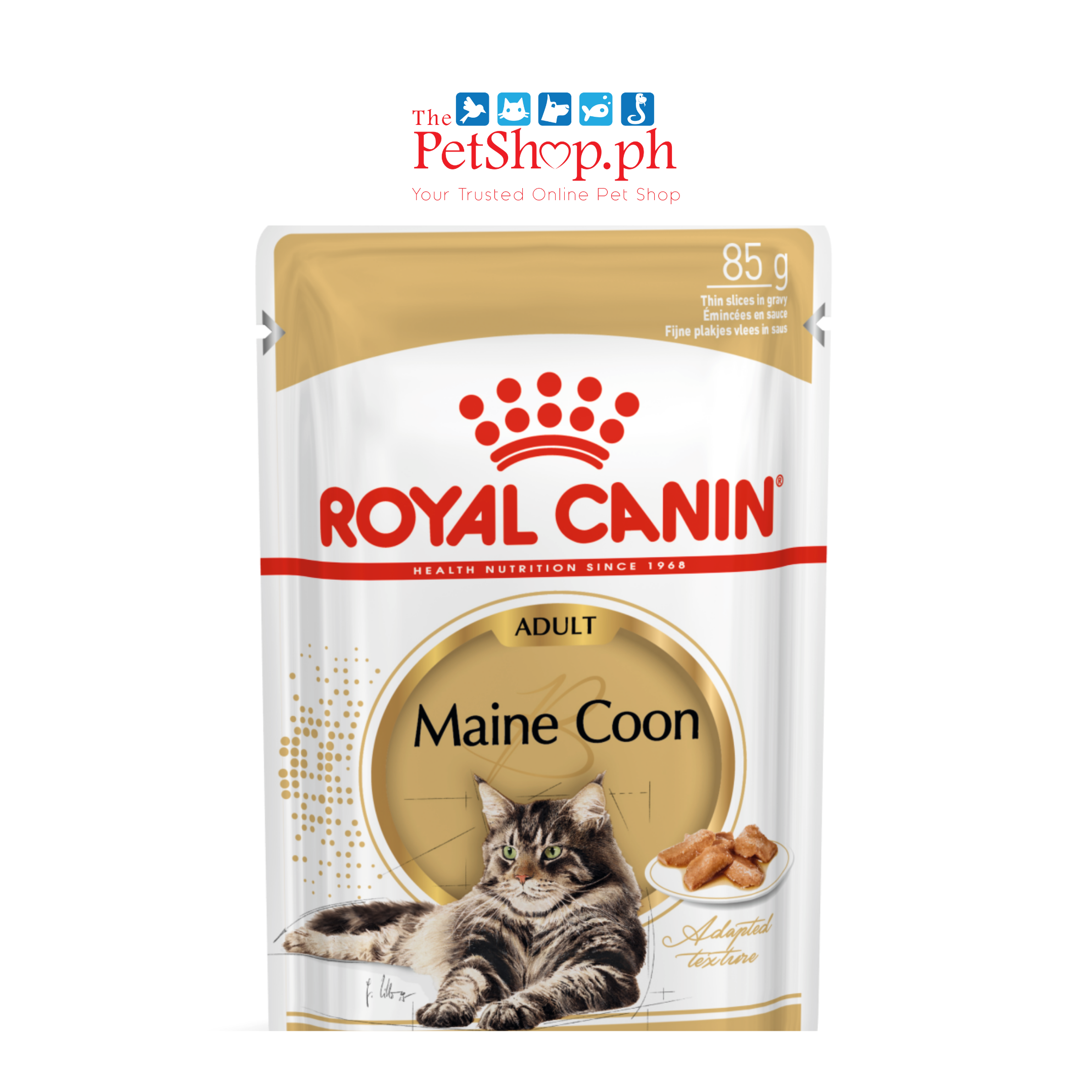 Royal Canin Feline Breed Nutrition Maine Coon Adult Wet Cat Food 85g Set of 12